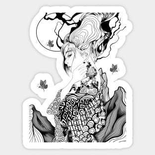 Jpanese kimono girl Sticker